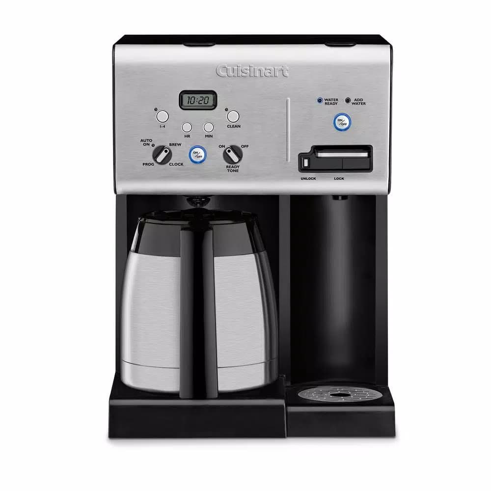 Cuisinart 10-Cup Black Stainless Steel Coffee Maker with Independent Hot Water System
