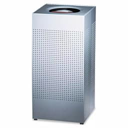 Rubbermaid Commercial Products Silhouette 16 Gal. Silver Square Open Top Steel Trash Can thumbnail 1