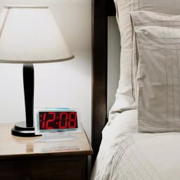 Equity by La Crosse Clear 1.8 in. Red LED Digital Alarm Table Clock with Battery Backup thumbnail 1