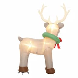 Home Accents Holiday 11 ft. Pre-Lit Giant Airblown Inflatable Fuzzy Reindeer with LED Lights thumbnail 14