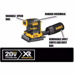 DEWALT 20V MAX XR Cordless Brushless 1/4 Sheet Variable Speed Sander (Tool-Only) thumbnail 3