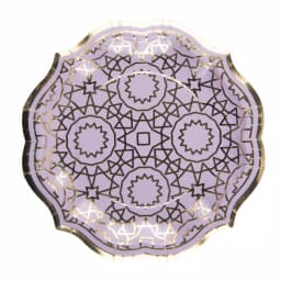 Sugar Plum Party SugarPlum Collection Boho Lavender and Gold Octagon Paper Salad Plates, 16-Piece Set thumbnail 1
