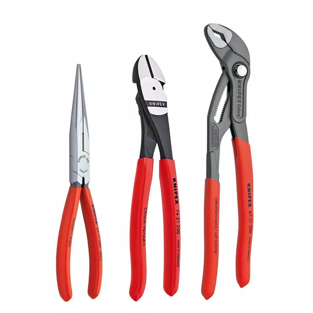 KNIPEX 3-Piece Pliers Set with Cobra Water Pump Pliers