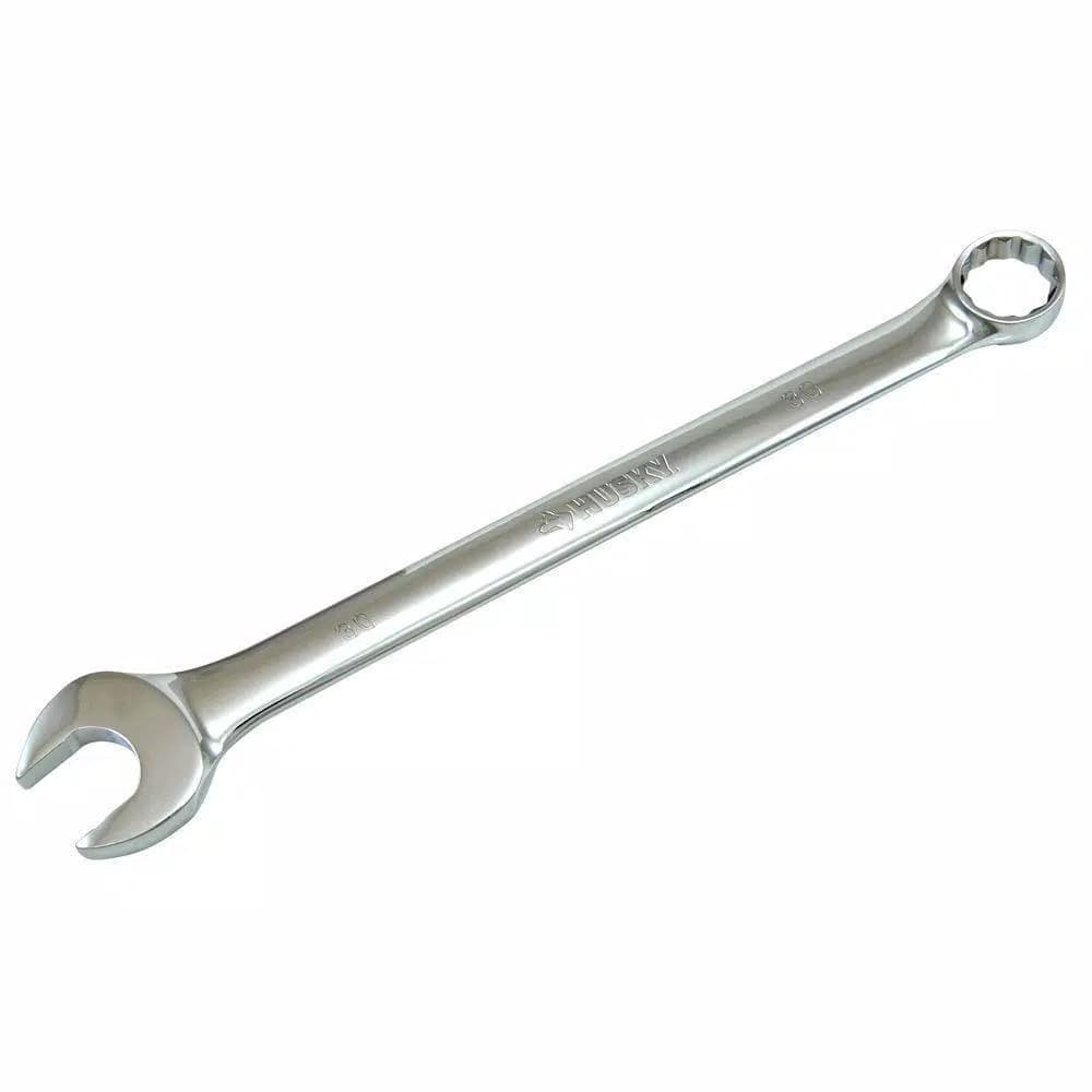Husky 30 mm 12-Point Metric Combination Wrench, Full Polish Chrome