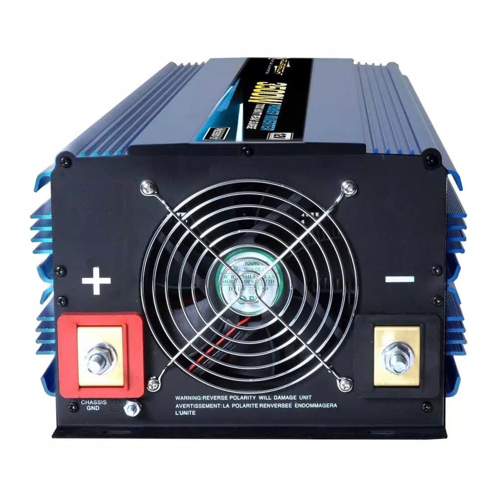Power Bright 3500W Heavy Duty 12V DC to 115V AC Power Inverter with 7000W Peak, 4 Outlets & Wireless Remote
