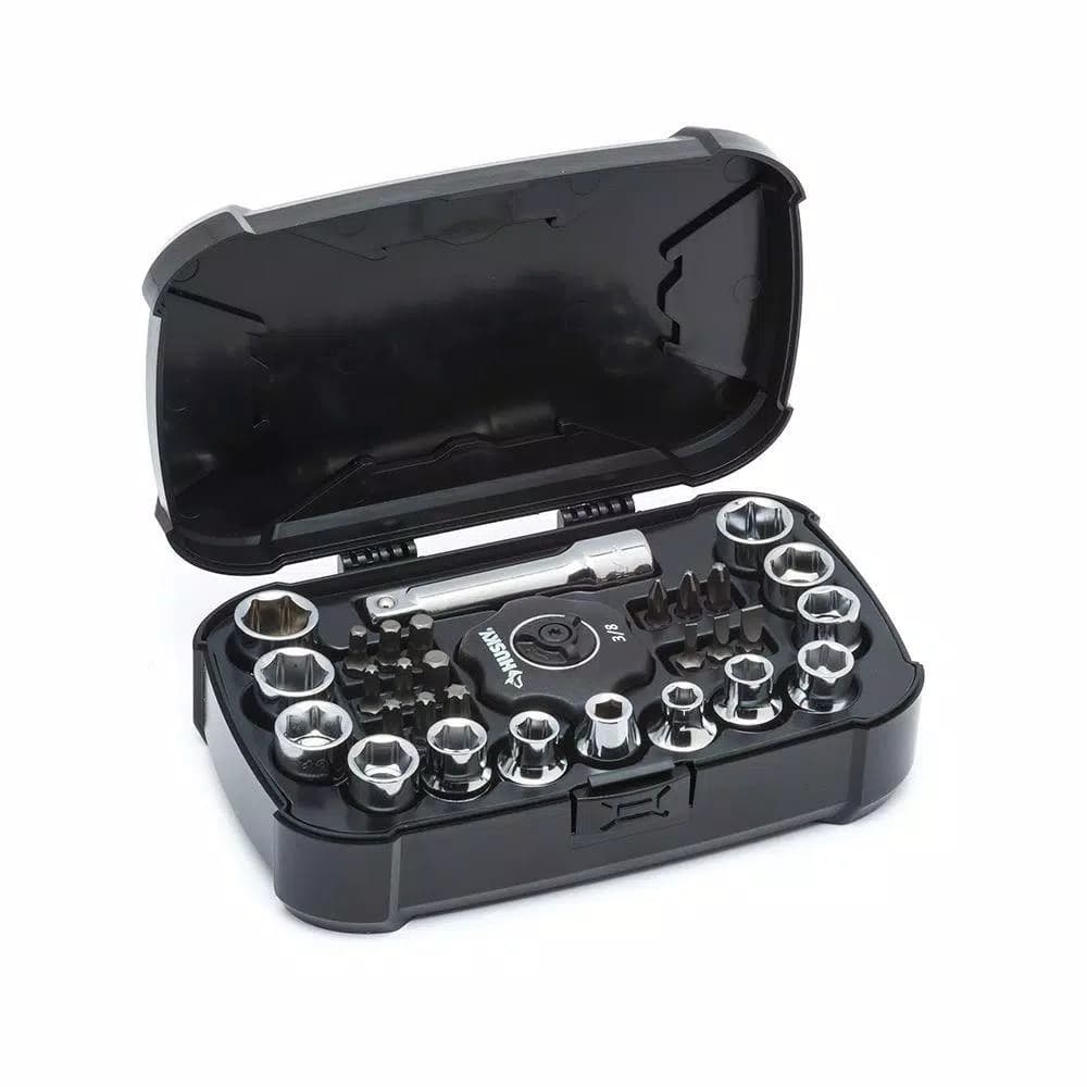 Husky 3/8 in. Drive Palm Ratchet and Socket Set, 30-Piece