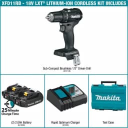 Makita 18V LXT Sub-Compact Brushless 1/2 in. Driver Drill Kit with 2.0 Ah Battery and Charger thumbnail 2