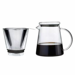ZASSENHAUS 6-Cup Clear Pour Over Coffee Maker - Borosilicate Glass & Stainless Steel Brewer thumbnail 2