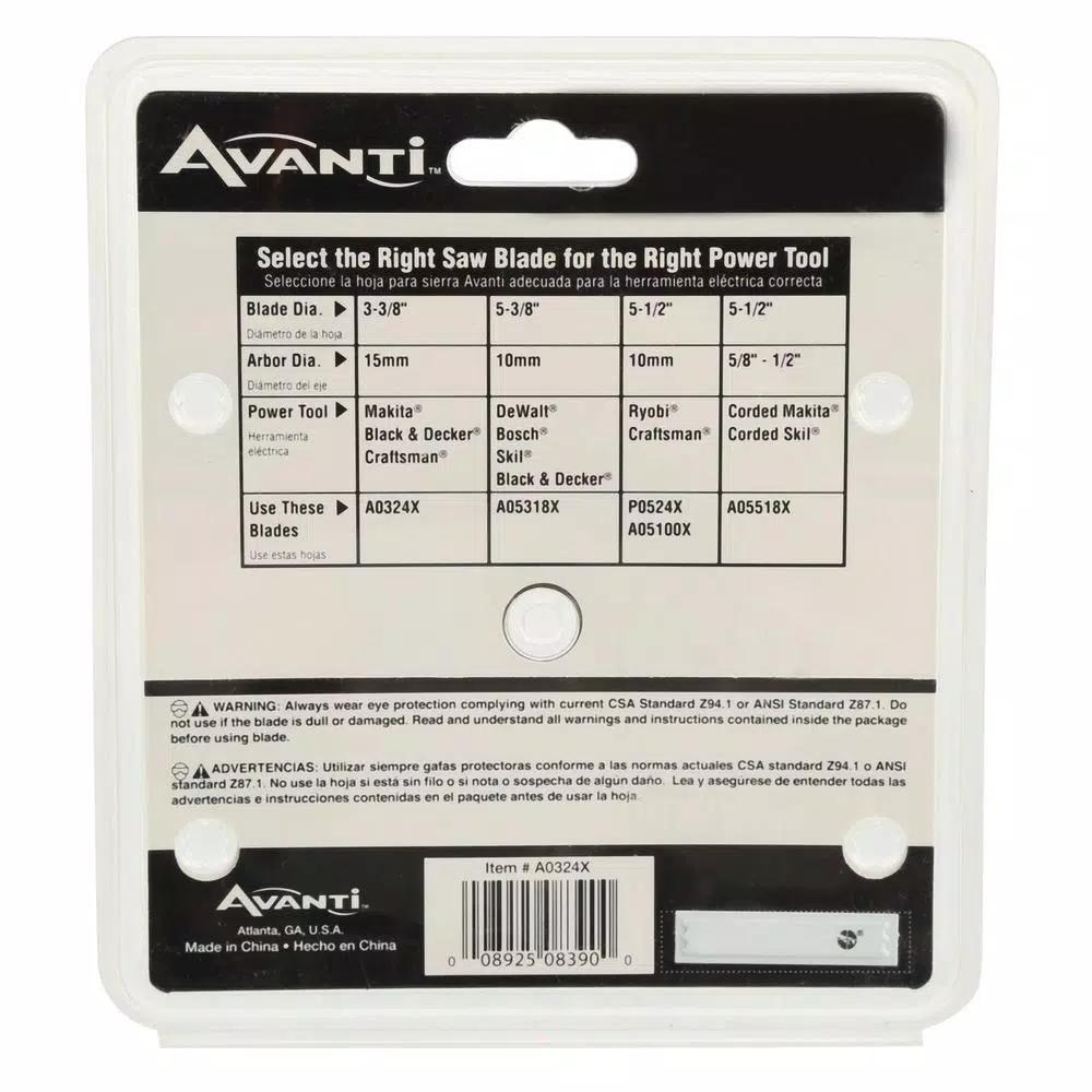 Avanti 3-3/8 in. x 24-Teeth Carbide Reinforced Finish Circular Saw Blade