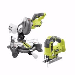 RYOBI 18V ONE+ Cordless 7-1/4 in. Compound Miter Saw and Orbital Jig Saw Combo Kit (Tools Only) thumbnail 1