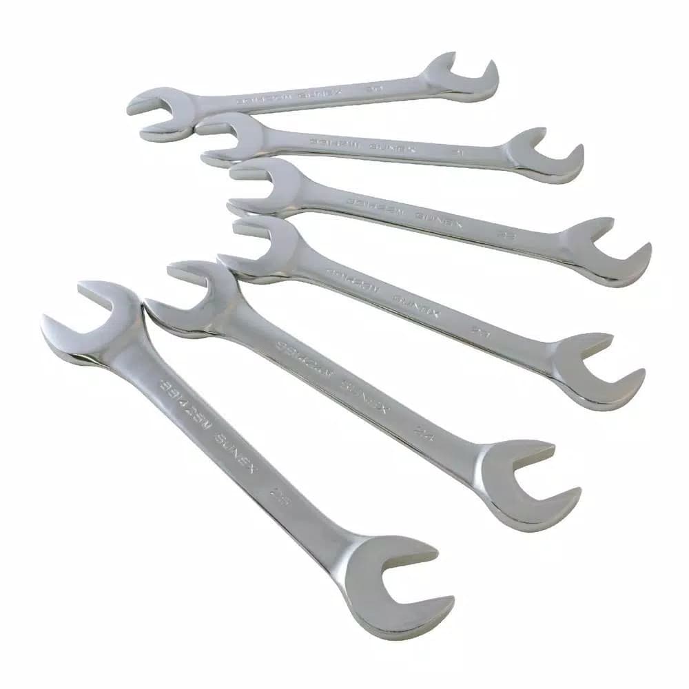 Sunex Tools 6-Piece Jumbo Metric Angle Head Wrench Set with Canvas Pouch