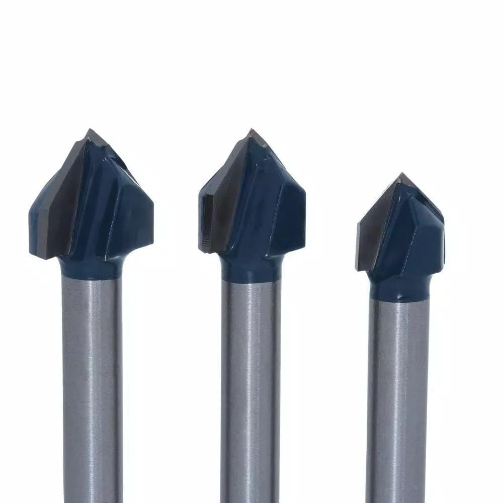 Bosch 8-Piece Carbide-Tipped Glass and Tile Drill Bit Set with 3-Flat Shank