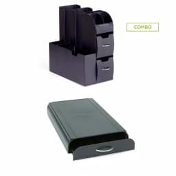 Mind Reader 2-Piece Coffee Condiment Organizer Set with 50-Pod Capacity Storage Drawer, Black thumbnail 1