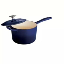 Tramontina 2.5 Qt. Enameled Cast Iron Sauce Pan with Lid, Gradated Cobalt Blue thumbnail 1