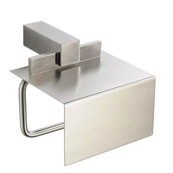 Fresca Ellite Single Post Toilet Paper Holder - Heavy Duty Brass in Brushed Nickel