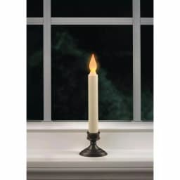 Xodus Innovations 9 in. Aged Bronze Amber LED Window Candle with Ivory Stick and Base (2-Pack) thumbnail 3