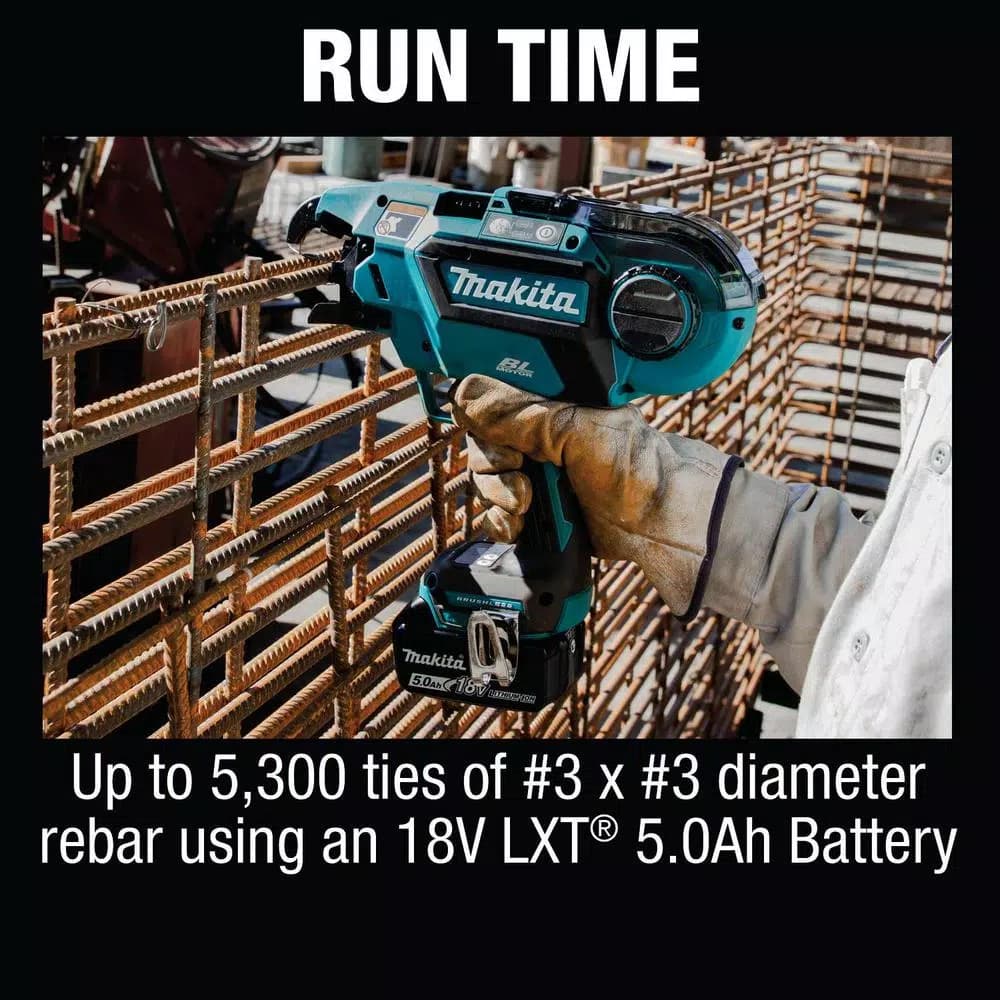 Makita 18V LXT Brushless Cordless Rebar Tying Tool Kit with 5.0 Ah Battery
