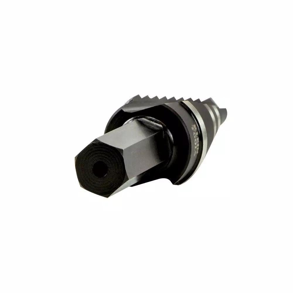 Klein Tools Double Fluted Step Drill Bit, 1/4 in. to 3/4 in., 3/8 in. Hex Shank, High Speed Steel