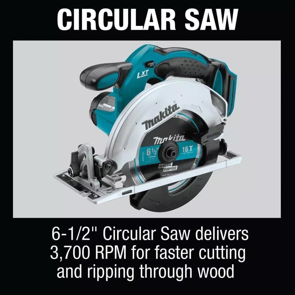 Makita 18V LXT Cordless 6-Piece Combo Kit with 3.0Ah Batteries and Charger