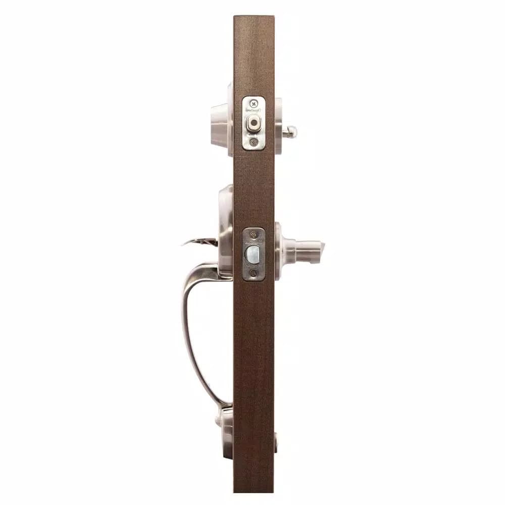 Copper Creek Colonial Satin Stainless Door Handleset with Waverly Lever Trim