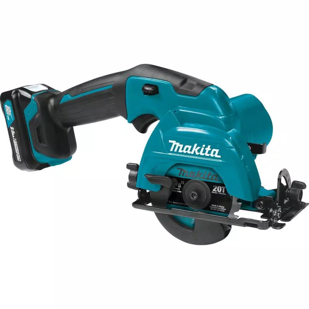Makita 12V MAX CXT Cordless 3-3/8 in. Circular Saw Kit with Case, 2x 2.0Ah Batteries & Charger