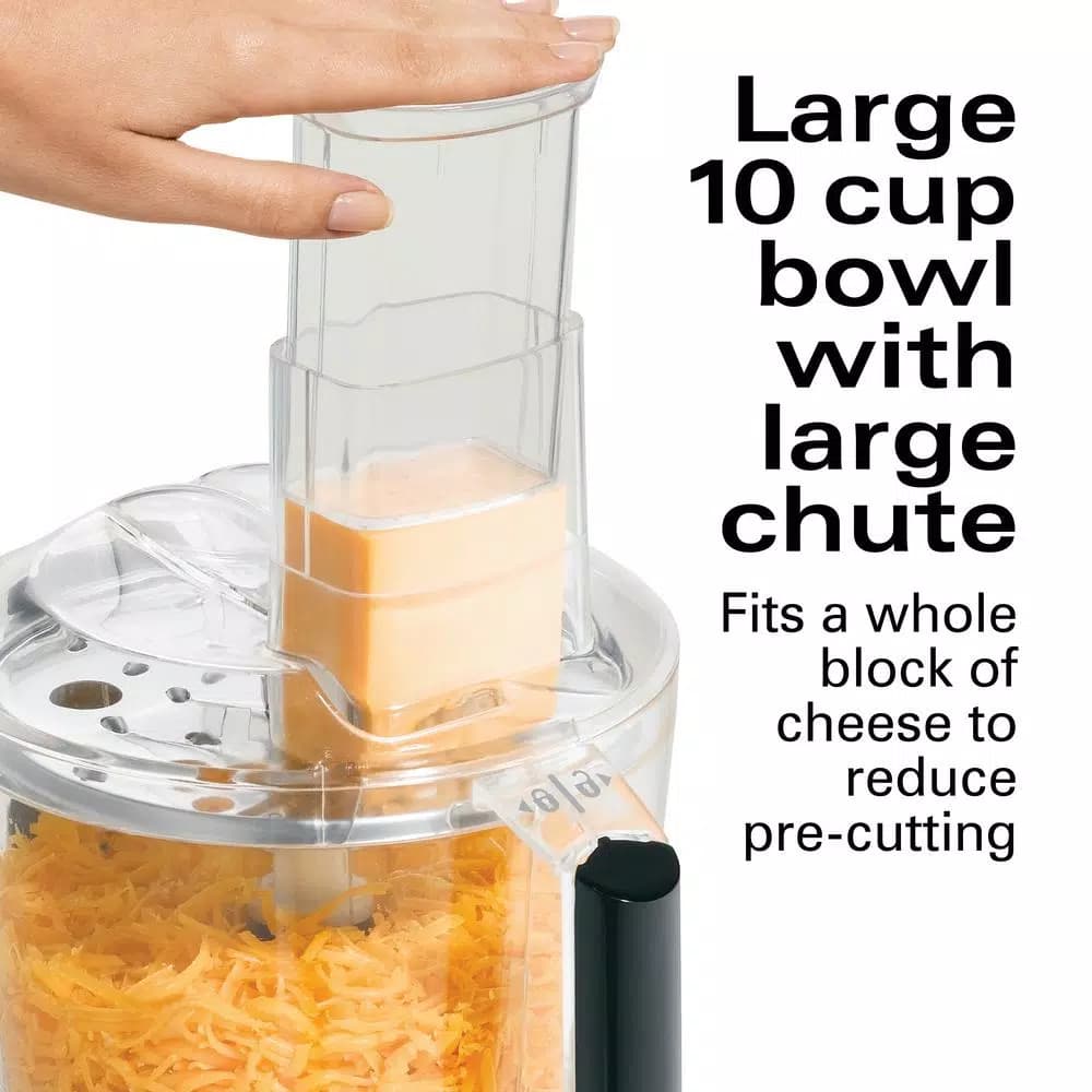 Hamilton Beach Chef Prep 10-Cup Food Processor, 525-Watt, 2-Speed with Pulse, Black