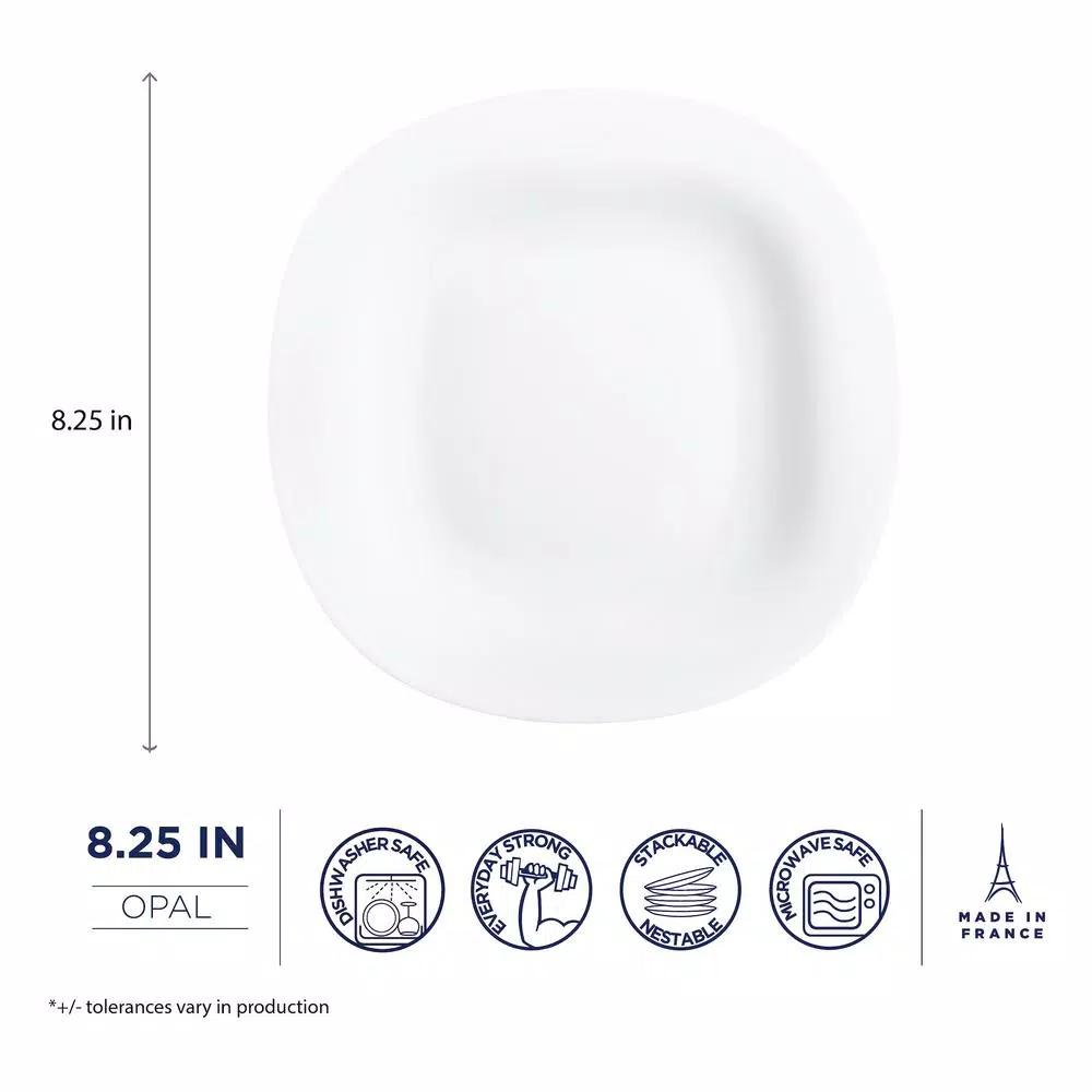 Luminarc Carine White 10.5" Dinner Plates, 6-Pack Opal Glass