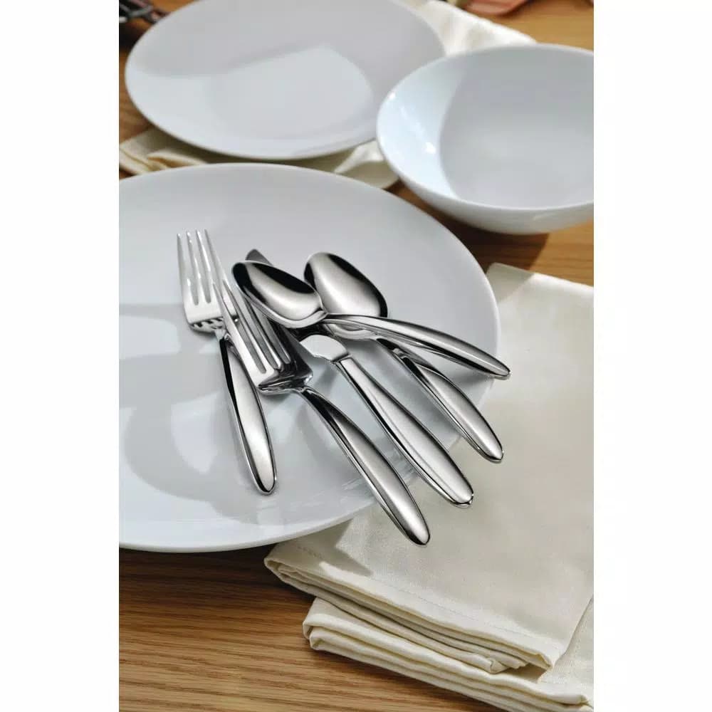 Oneida Glissade 18/0 Stainless Steel Oval Bowl Soup and Dessert Spoons, Set of 12