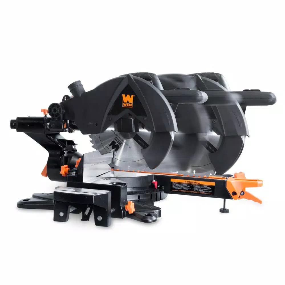 WEN 10 in. 2-Speed Single Bevel Sliding Compound Miter Saw with Smart Power Technology, 15 Amp