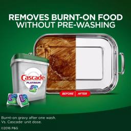 Cascade Platinum ActionPacs Dishwasher Detergent with Dawn, Fresh Scent (2 x 36-Count) thumbnail 6