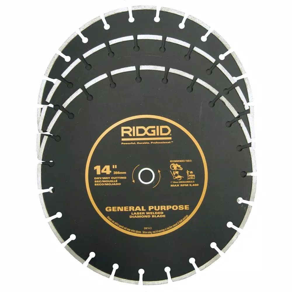 RIDGID 14 in. General Purpose Diamond Blade, 3-Pack