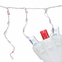 Northlight 6.75 ft. 100-Light Red and Pure White LED Wide Angle Icicle Lights, Indoor/Outdoor thumbnail 1