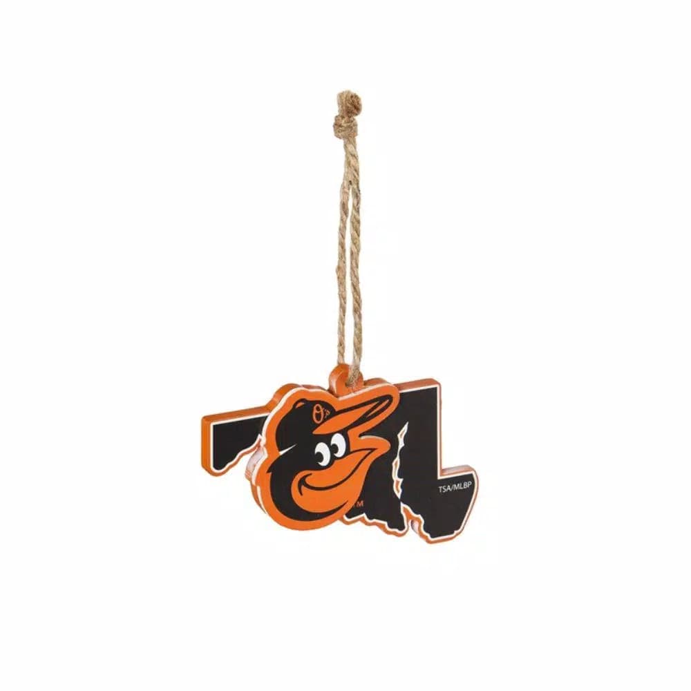 Team Sports America Baltimore Orioles MLB Team State Shaped Wood Christmas Ornament