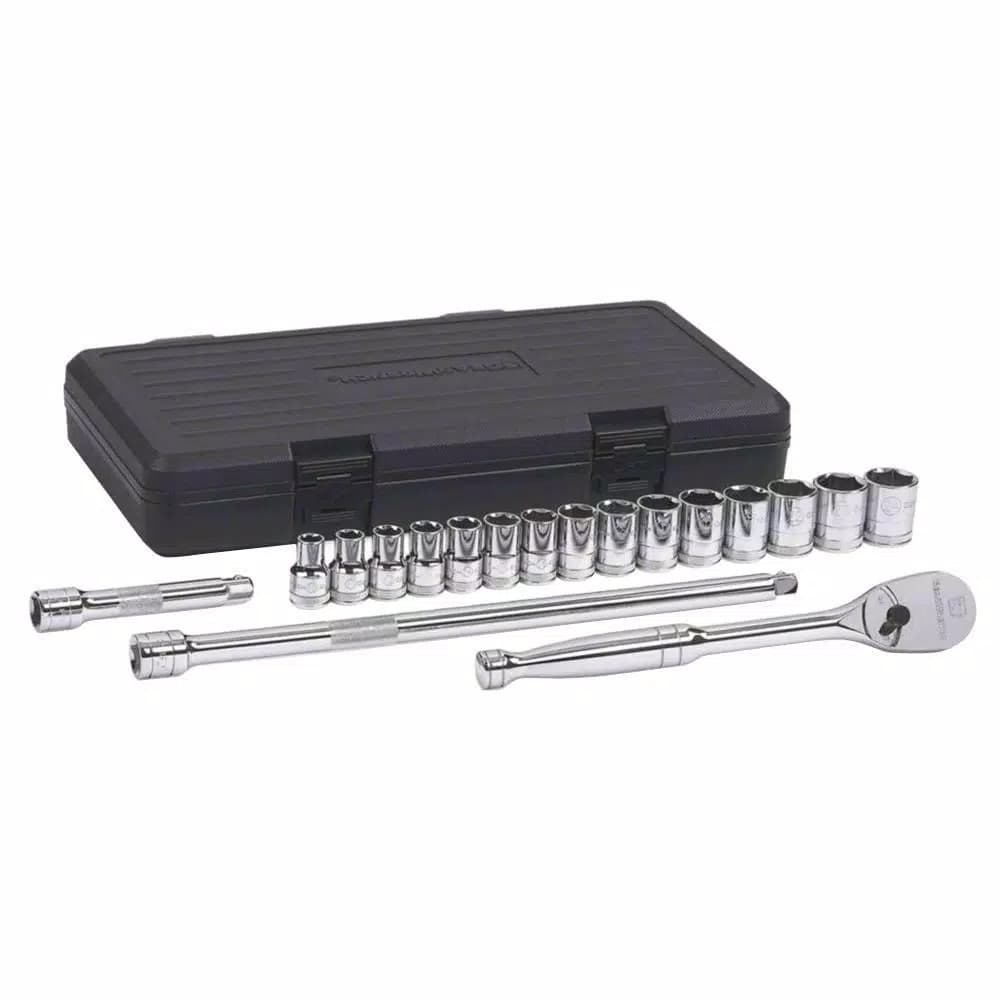 GEARWRENCH 1/2 in. Drive 18-Piece Metric Ratchet and Socket Set, Chrome Vanadium Steel