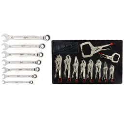 Milwaukee 17-Piece Mechanic Hand Tool Set: Torque Lock Pliers & Ratcheting Wrench Set thumbnail 1