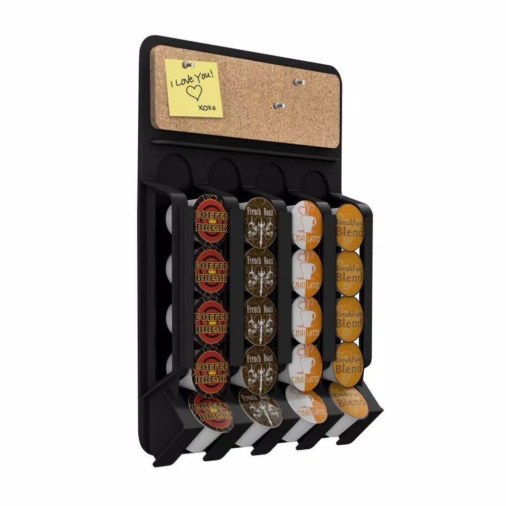 Mind Reader Mounty 20-Capacity Wall Mounted Black K-Cup Dispenser for Keurig Pods