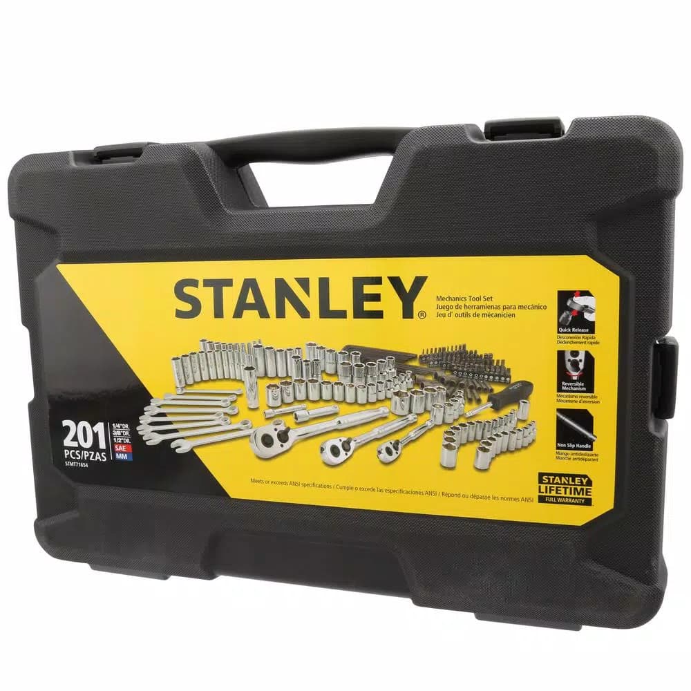 Stanley 201-Piece SAE & Metric Mechanics Tool Set with Carry Case