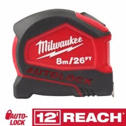 Milwaukee 26 ft. Compact Auto-Lock Tape Measure with Fractional Scale thumbnail 1