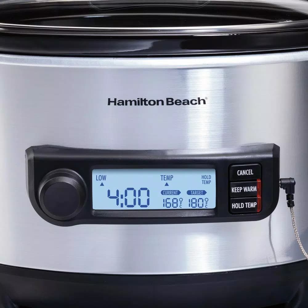 Hamilton Beach 6 Qt. Stainless Steel Slow Cooker with Advanced Temp Tracker