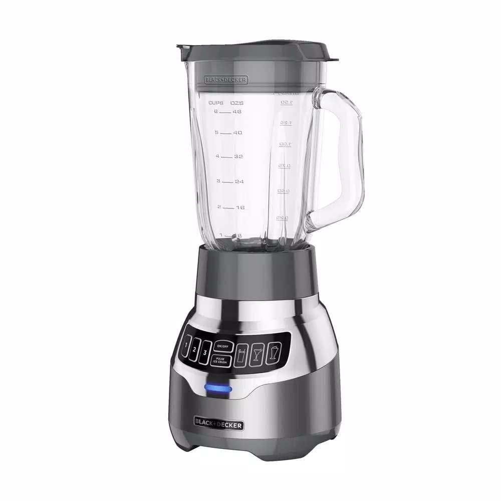 BLACK+DECKER PowerCrush 48 oz. Digital Blender with Quiet Technology, 900W, Silver