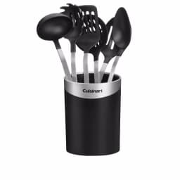Cuisinart 7-Piece Stainless Steel Kitchen Utensil Set with Barrel Handle and Storage Crock thumbnail 1