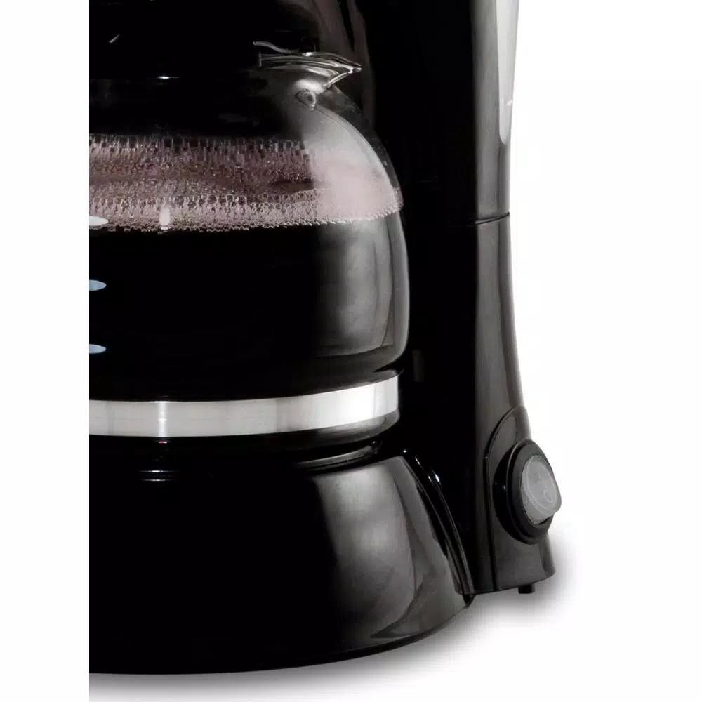 Continental 4-Cup Black Drip Coffee Maker with Non-Stick Keep Warm Plate and Permanent Filter