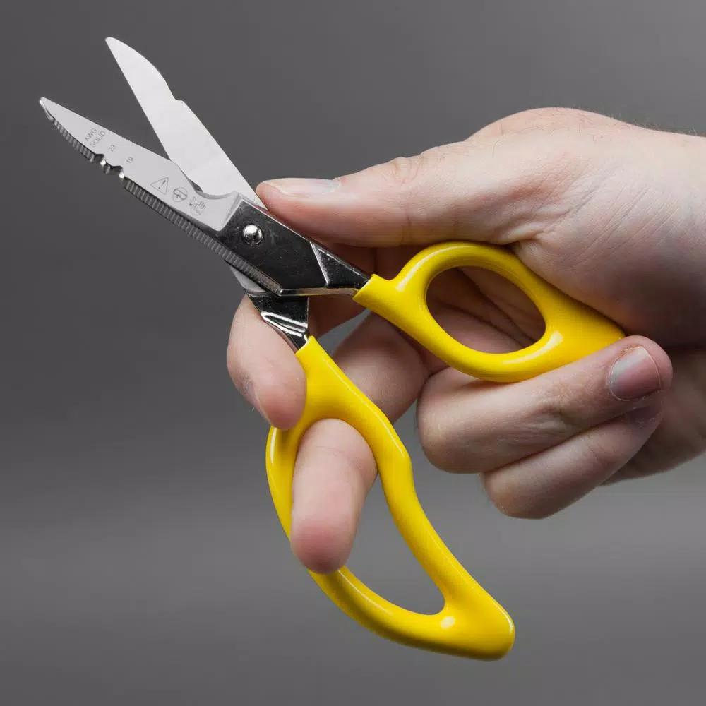 Klein Tools All-Purpose Electrician's Scissors with Serrated High Carbon Steel Blades