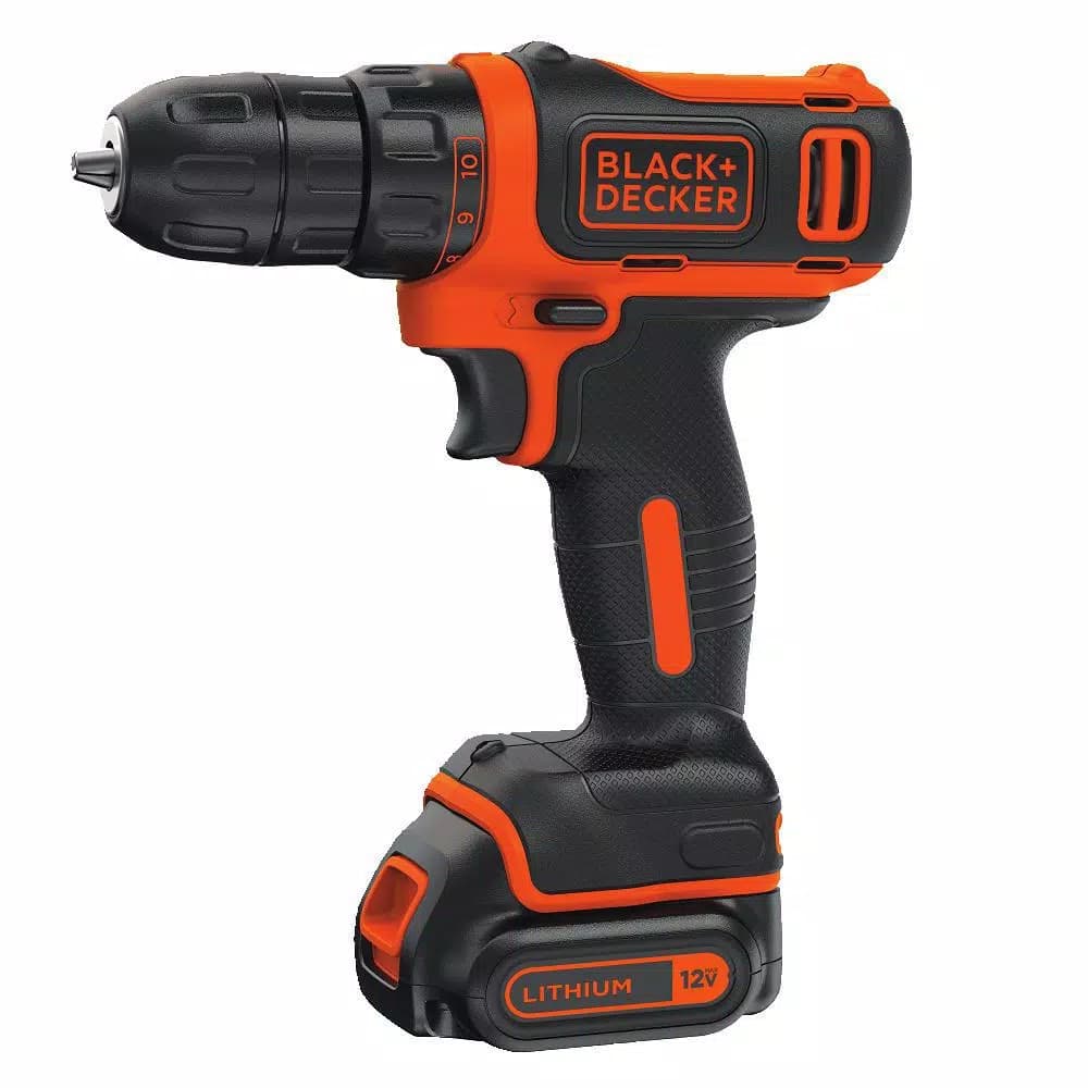 BLACK+DECKER 12V MAX Lithium-Ion Cordless Drill/Driver 57-Piece Project Kit with 1.5Ah Battery, Charger & Tool Bag