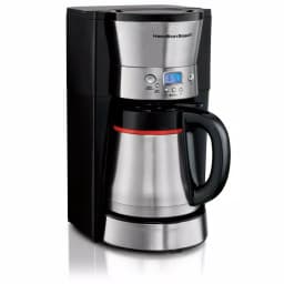 Hamilton Beach 10-Cup Programmable Drip Coffee Maker with Thermal Carafe, Black and Stainless Steel thumbnail 1