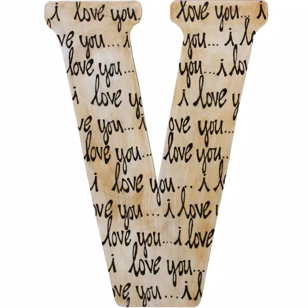 Jeff McWilliams Designs 23 in. Oversized Unfinished Wood Letter V - Industrial Style Wall Decor