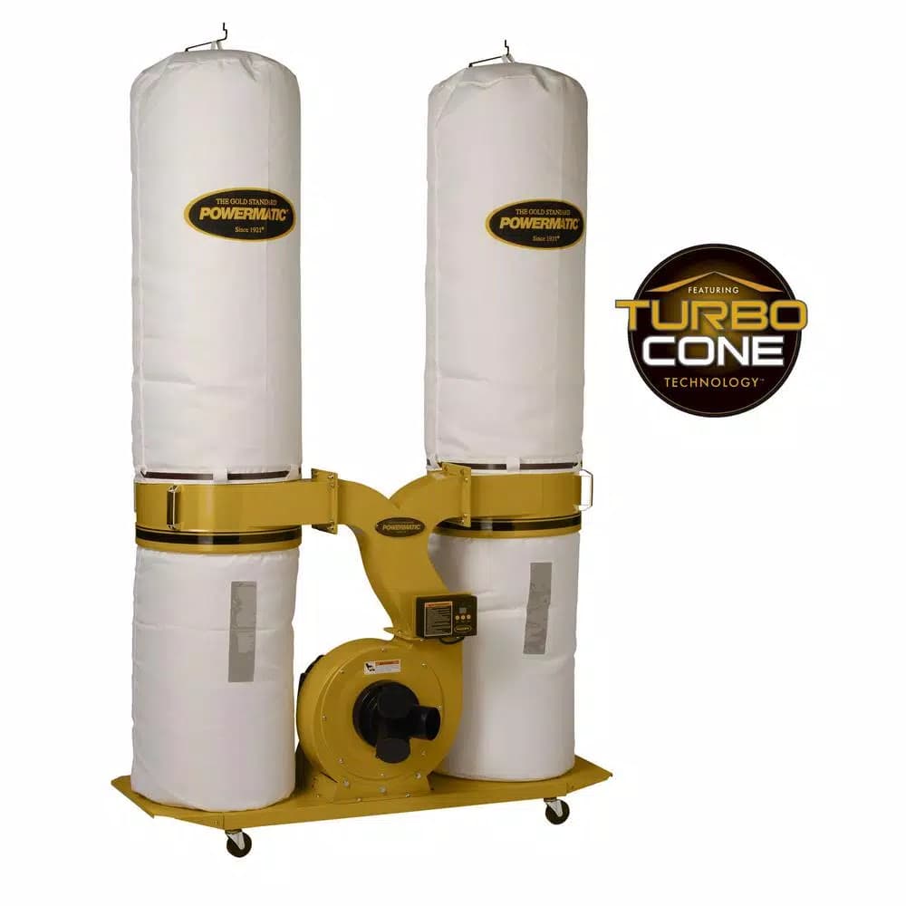Powermatic PM1900TX-BK1 3HP 1PH Dust Collector with 30 Micron Filter Bags