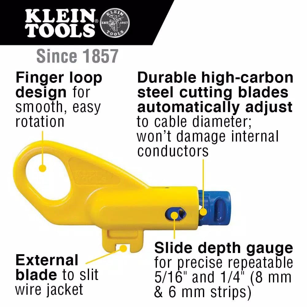 Klein Tools Twisted Pair Radial Stripper for CAT3, CAT5/5e, CAT6/6A