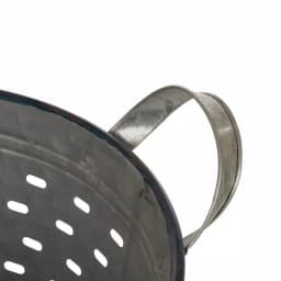 Glitzhome Farmhouse Enamel Metal Basket Set of 2 - White and Galvanized Iron Storage Baskets thumbnail 3