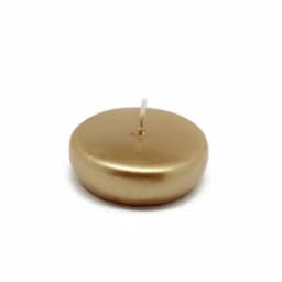 Zest Candle Metallic Gold Floating Candles, 2.25 in. Diameter (24-Pack) thumbnail 2